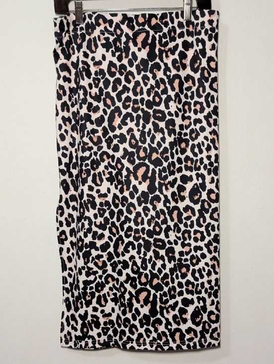 Jess Lea Dresses & Skirts - Jess Lea Leopard Printed Midi Skirt Cream Tan Black Stretchy NEW Women's Size M